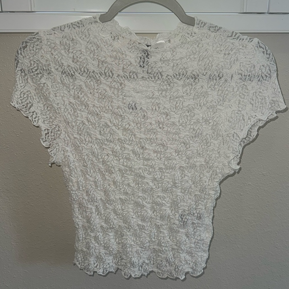 H&M White Lace Top